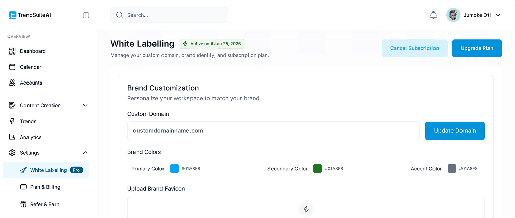 TrendSuiteAI Dashboard Preview