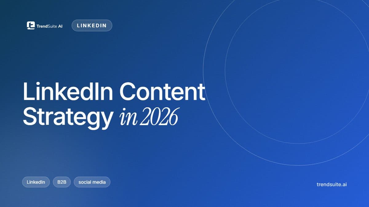 TrendSuite poster: LinkedIn Content Strategy in 2026: What Actually Gets Reach