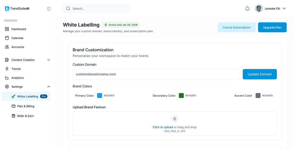 White Label Pro Dashboard Preview